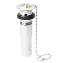 661-T 1-1/4" x 5" Chrome Plated Brass Two Piece Pop-Up Plug - Includes Chain and Stopper