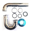 676-T 1-1/2" X 1-1/4" Chrome Plated Brass Tubular Sink P-Trap - 22 Gauge