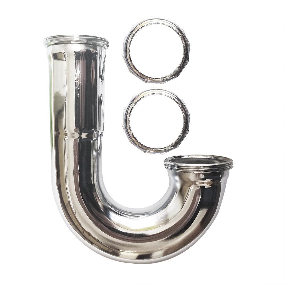 677-T 1/1/2" Chrome Plated Brass Tubular Hi-Inlet J-Bend - 22 Gauge