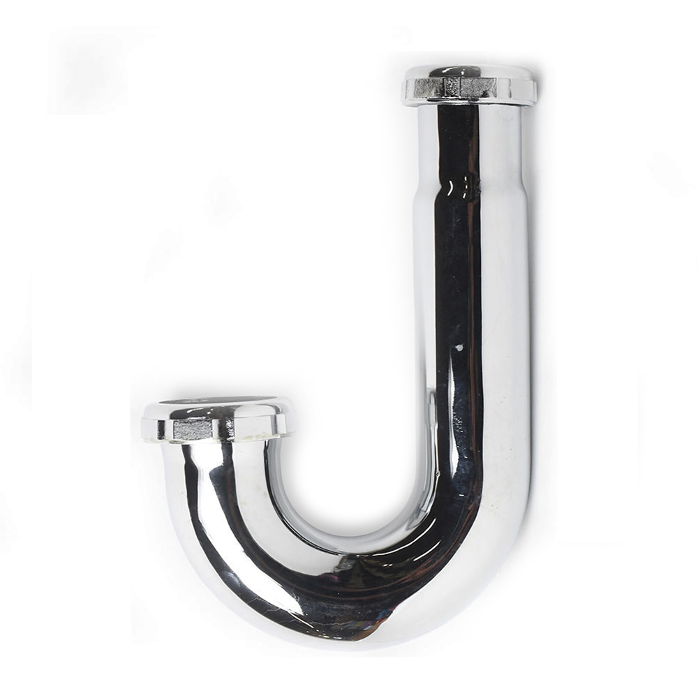 678-T 1-1/2" X 1-1/4" Chrome Plated Brass Tubular Hi-Inlet J-Bend - 22 Gauge