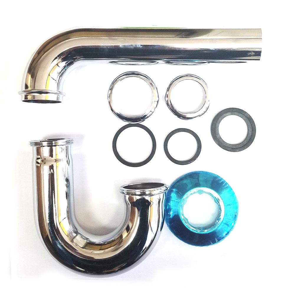 682-T 1-1/4" x 1-1/4" Chrome Plated Brass Tubular Sink P-Trap - 22 Gauge