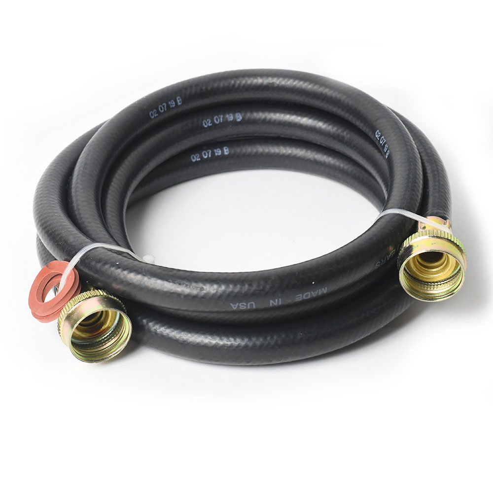 742-T 6ft Rubber Washing Machine Hose - Black