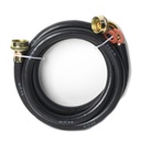 746-T 6ft Rubber Washing Machine Hose with Elbow Connector - Black
