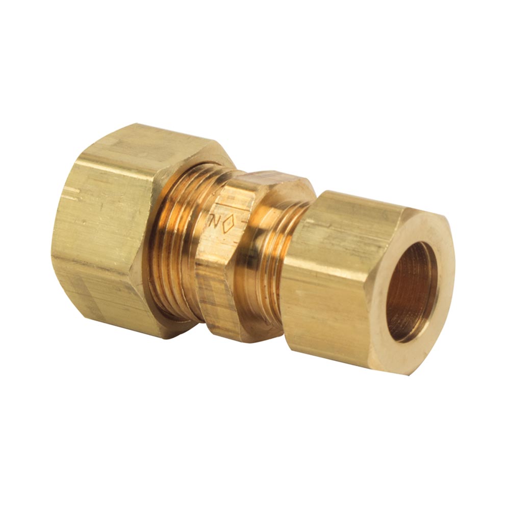 1066-T 62R 5/8"Comp x 1/2" Comp Lead-Free Brass Reducer Coupling