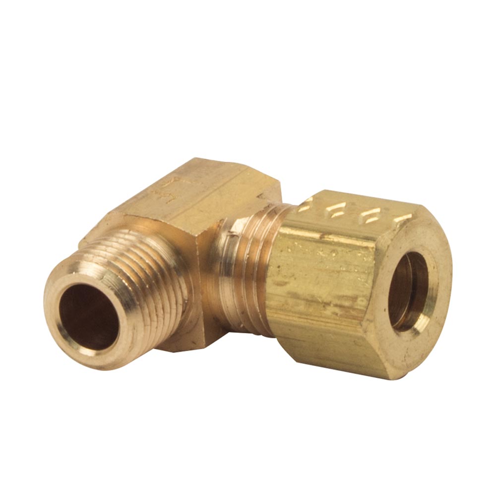 1097-T 69-C 1/4"  Comp x 1/8" MIP  Lead-Free Brass 90 Elbow