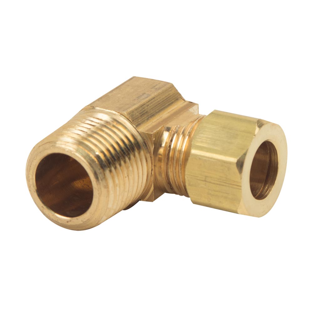 1100-T 69-C 3/8" Comp x 3/8" MIP Lead-Free Brass 90 Elbow