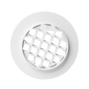 1249-T 4-1/4" White Plastic Strainer - Shower Drain Square Grid