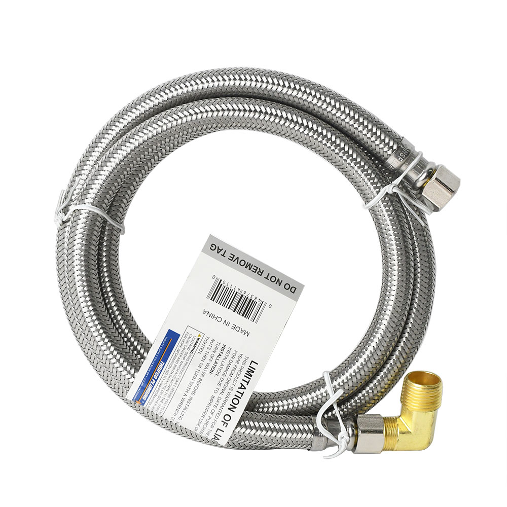 1452-T 3/8" Comp x 3/8"  Comp x 60" Long Stainless Steel Faucet Riser with FHT Elbow on Both Ends