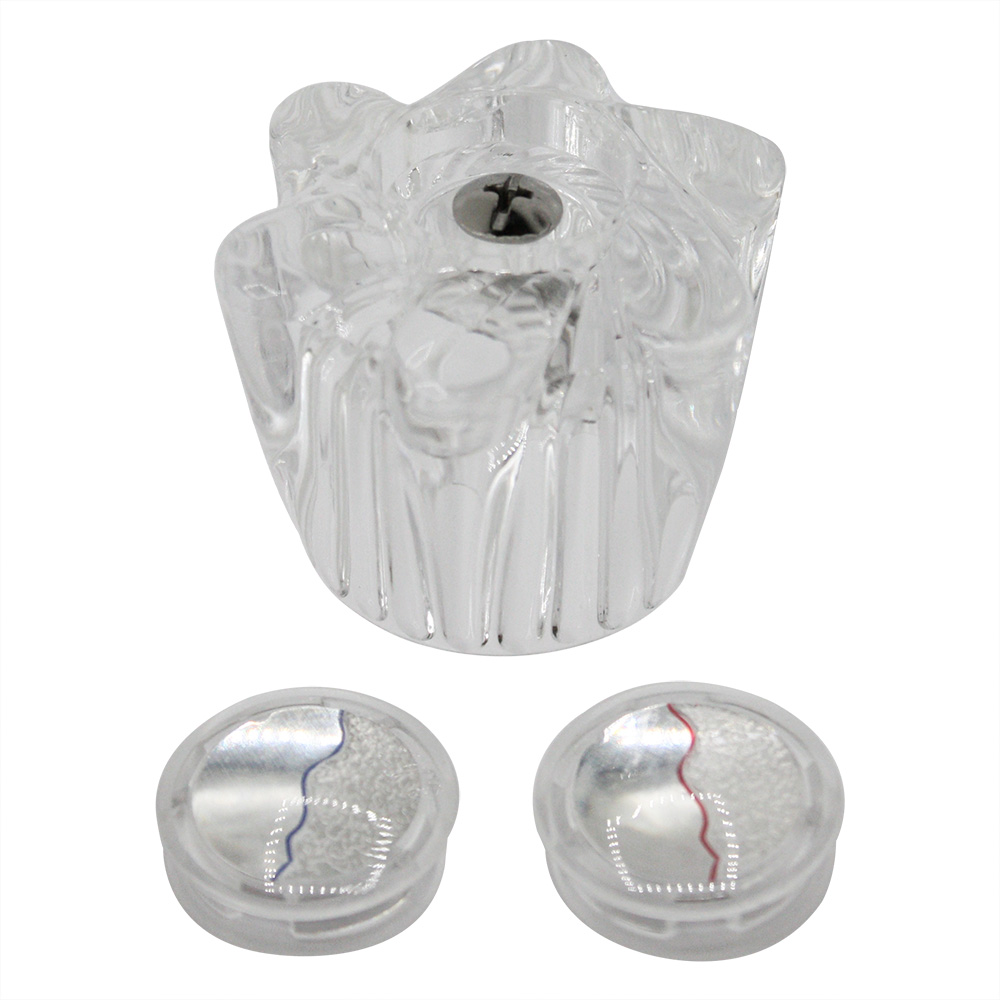 1486-T Price Pfister Small Current Windsor Tub Shower Faucet Handle - Clear Acrylic with Hot/Cold Buttons
