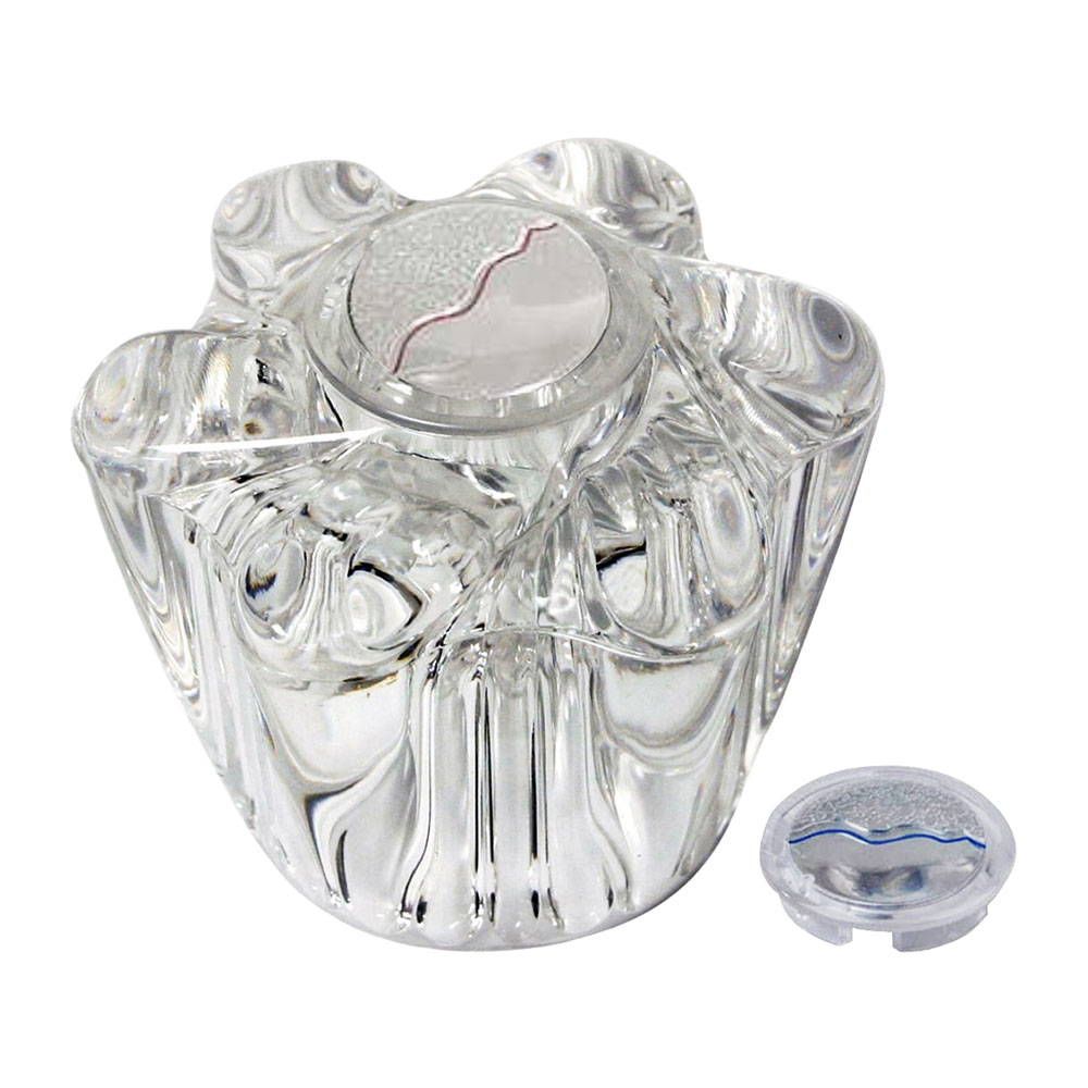 1487-T Price Pfister Large Cuurent Windsor Tub Shower Faucet Handle - Clear Acrylic with Hot/Cold Buttons
