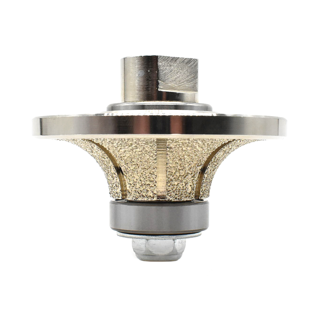 3/4" Radius Vacuum Brazed 75mm Premium Diamond Profile Wheel with 5/8" x 11 Female Threads
