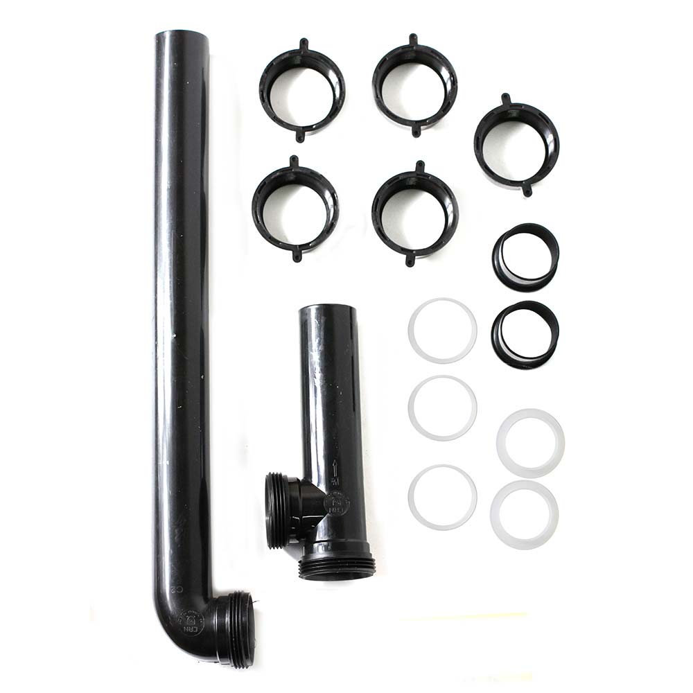 2178-T 1-1/2" x 16" ABS Telescopic End Outlet Universal Sink Waste with Direct Connect & Slip Joint Connect - (4) Slip Joint Washers (2) Direct Connect Washers