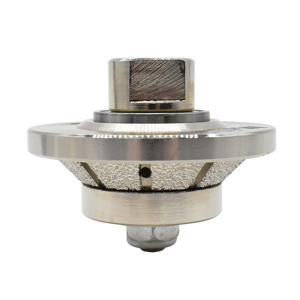 45 Degree 3/8" Vacuum Brazed 65mm Premium Diamond Profile Wheel with 5/8" x 11 Female Threads
