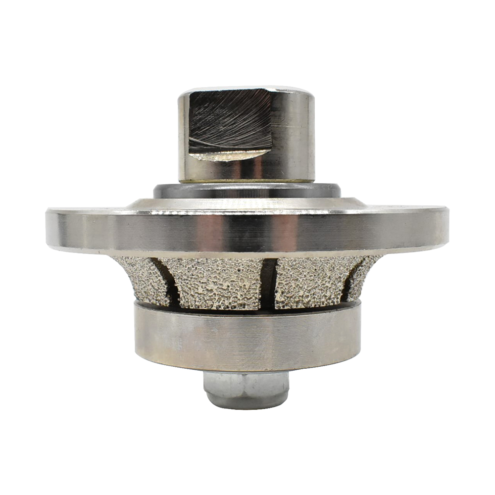3/8" Radius Vacuum Brazed 65mm Premium Diamond Profile Wheel with 5/8" x 11 Female Threads
