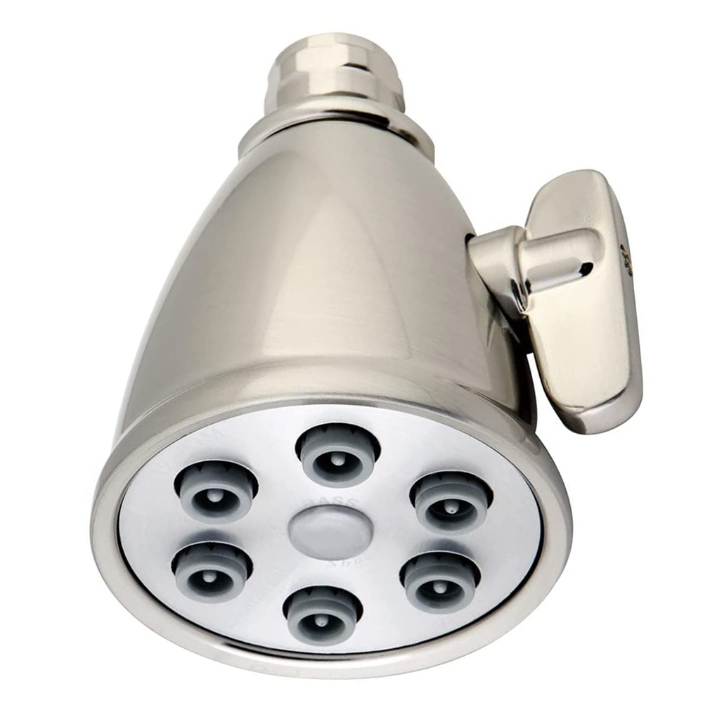 2300-T 6-Jet Adjustable Spray Brass Shower Head - Brushed Nickel