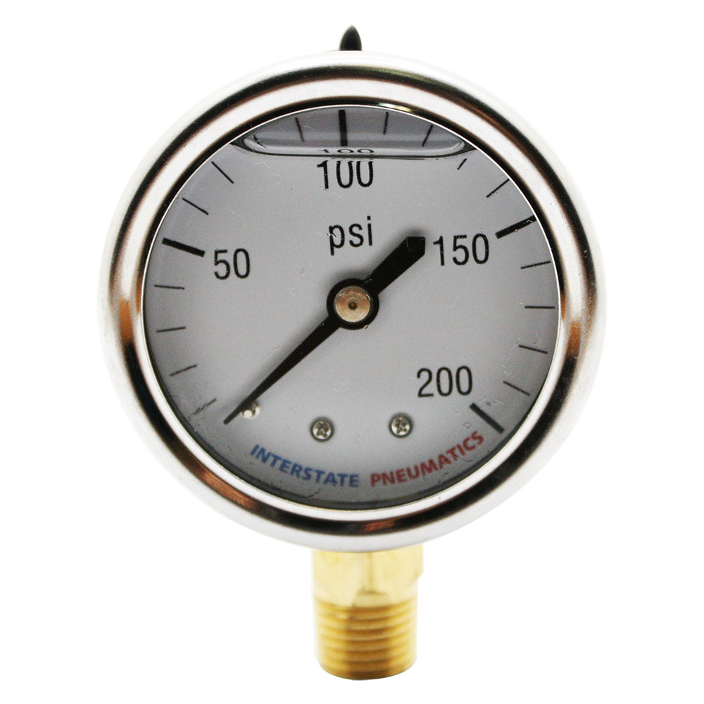 2329-T  Liquid Filled Pressure Gauge 2", 1/4" NPT Bottom Mount- 200 psi   (G7012-200)