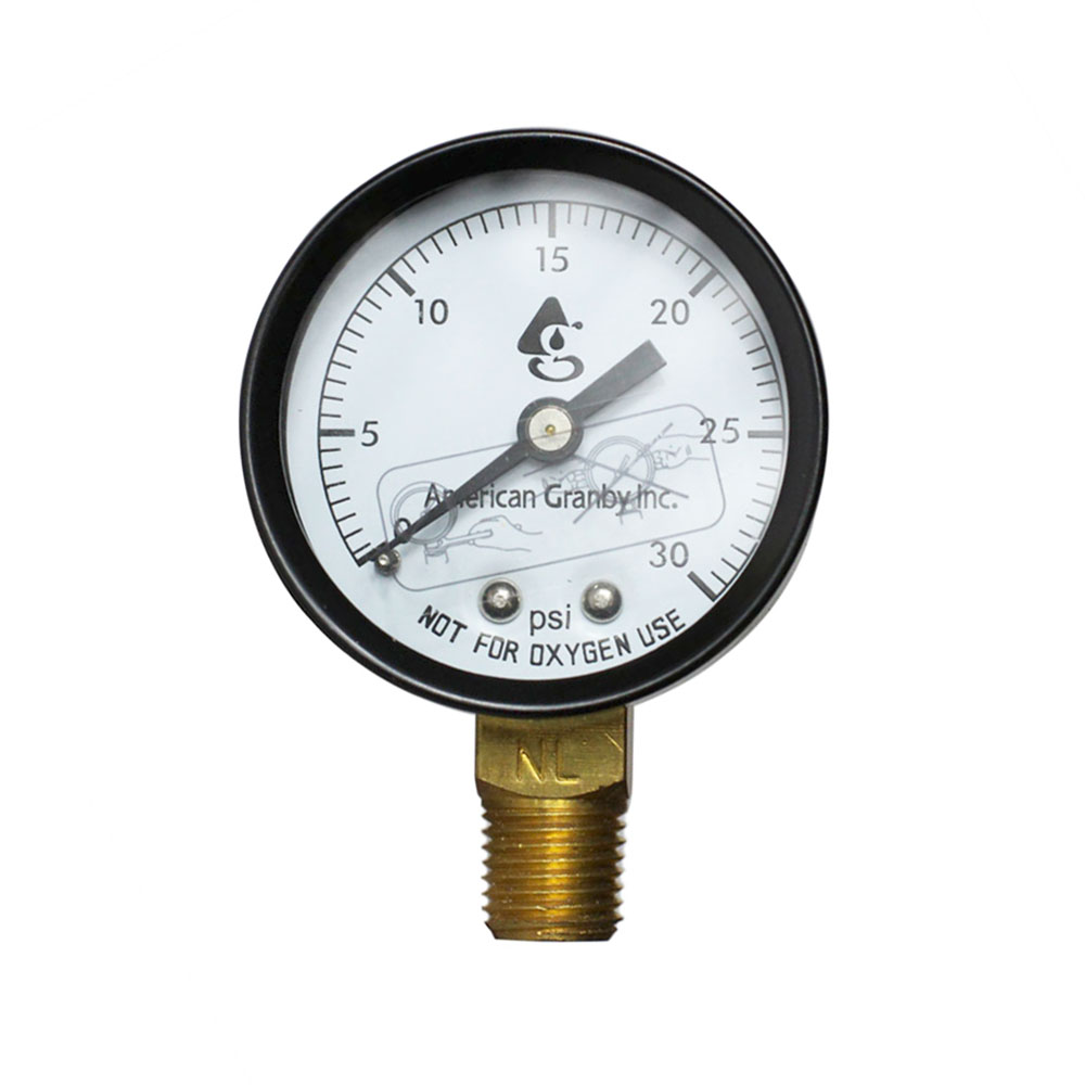 2331-T 30#  2"  30 PSI - 1/4" NPT Bottom Mount Pressure Gauge (G2012-030)