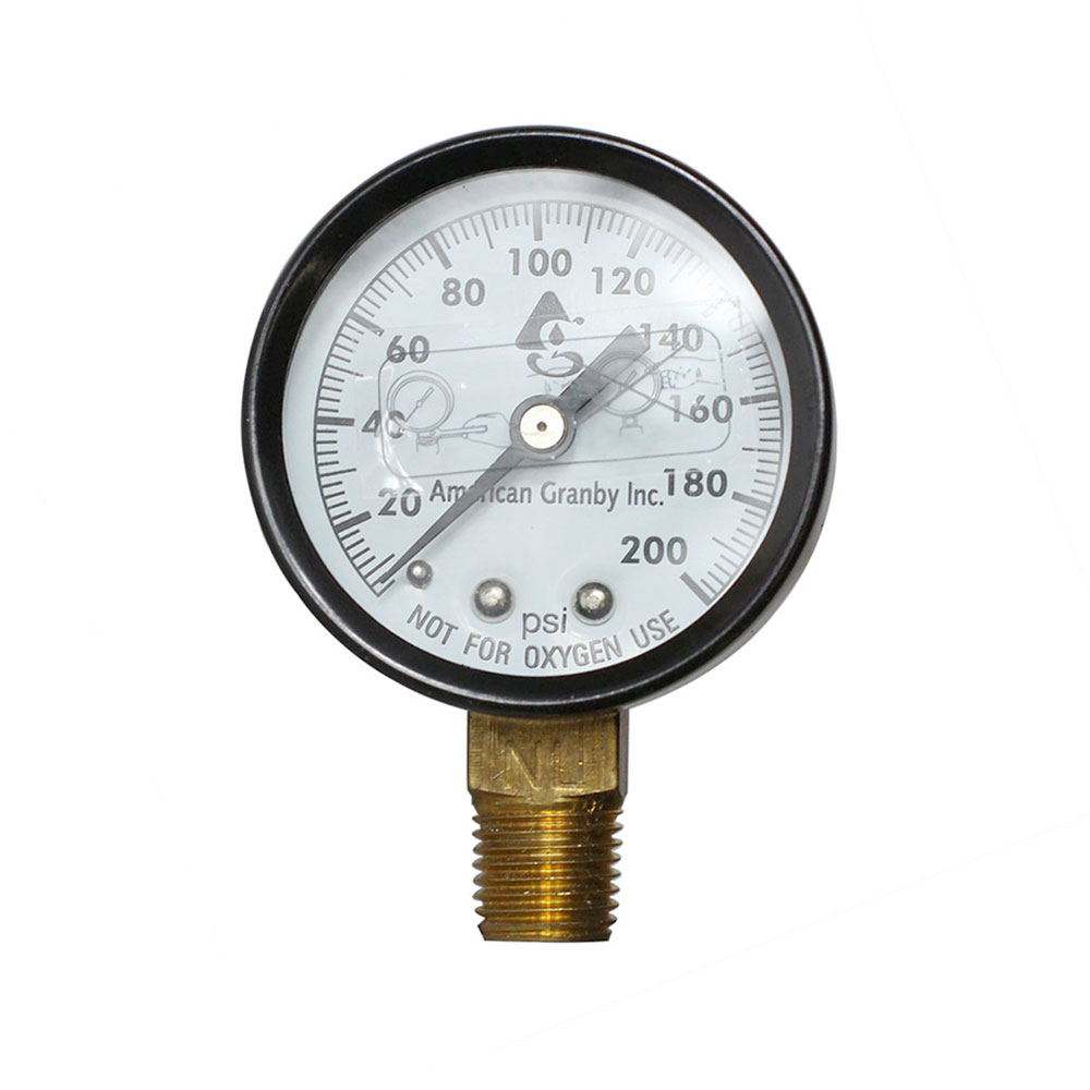 2334-T 2" Dial 200 PSI  Pressure Gauge - 1/4" NPT Bottom Mount (G2012-200)