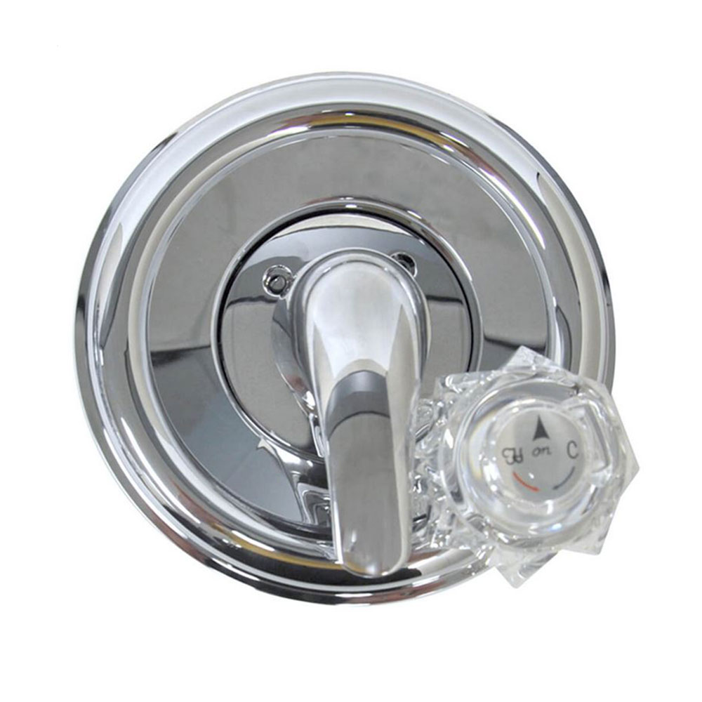 2604-T Tub/Shower Double Handle Trim Kit for Delta Coarse & Fine Threads,  Acrylic & Metal Handle,  Chrome Finish Faceplate Trim - 10003
