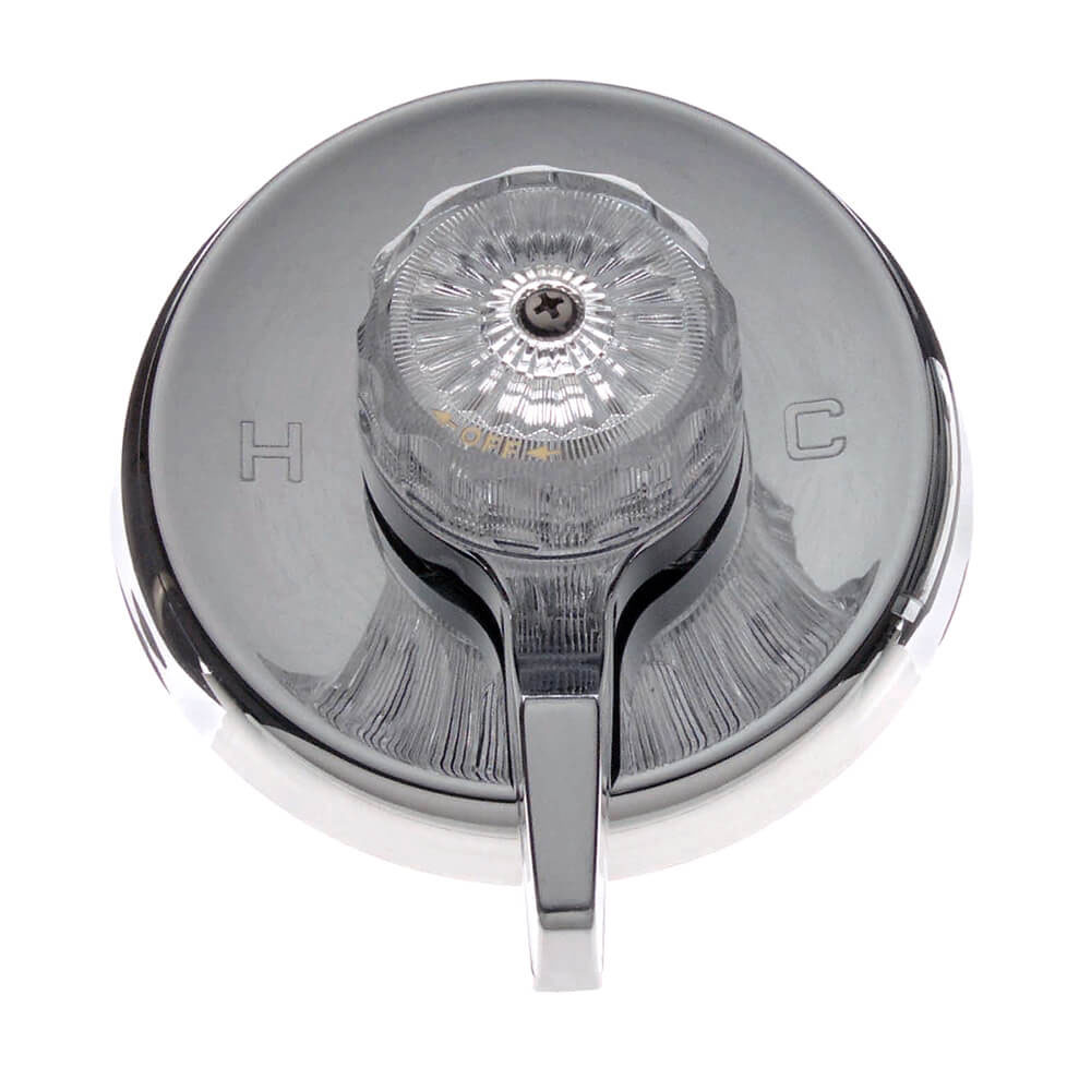2605-T  Tub/Shower Single Handle Trim Kit for MIXET  with 5-1/2" Flange - Acrylic Knob with Volume Control Handle, Chrome Finish Faceplate Trim - 28499
