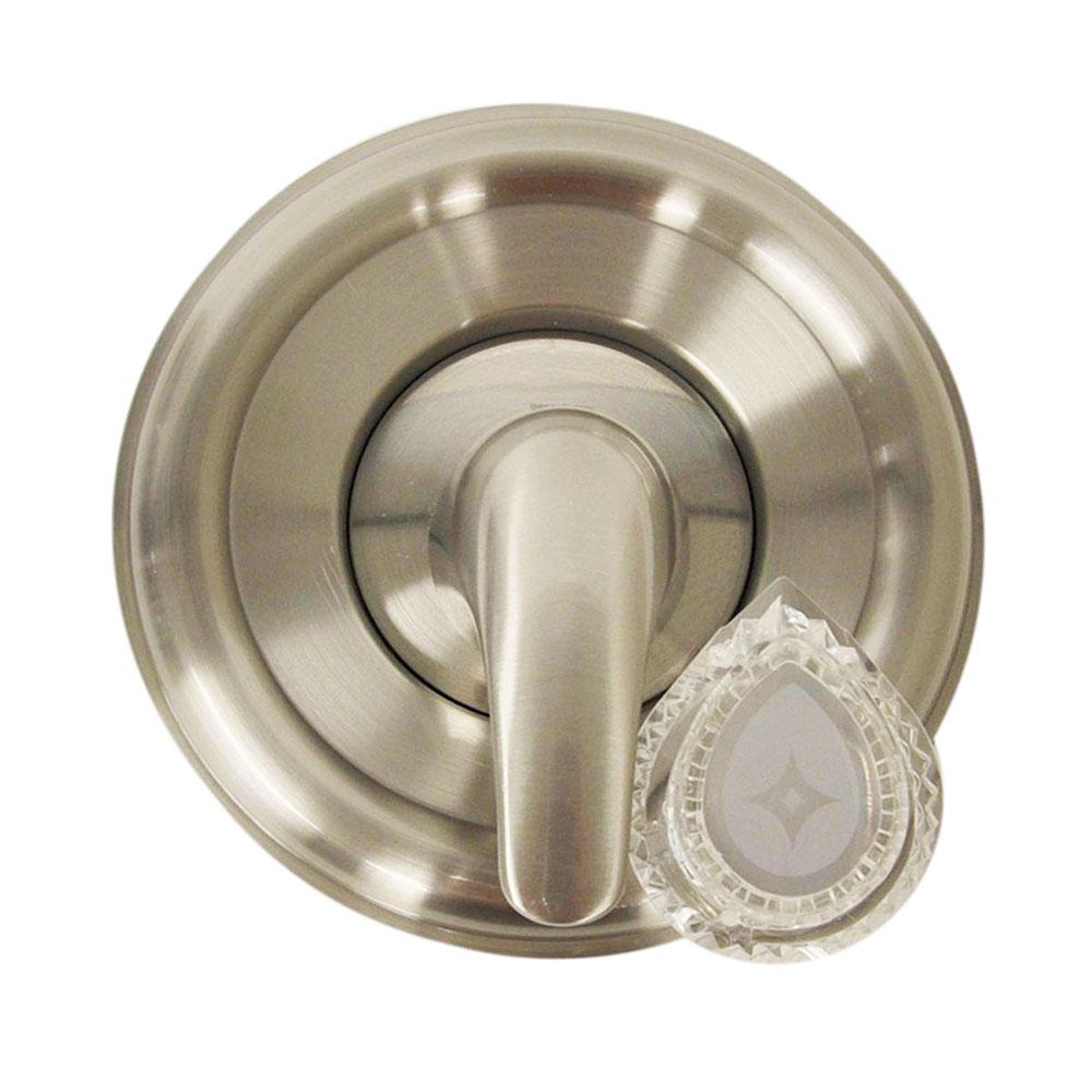 2607-T Tub/Shower Double Handle Trim Kit for Moen, Acrylic & Metal Handle, Satin Nickel Finish Faceplate Trim