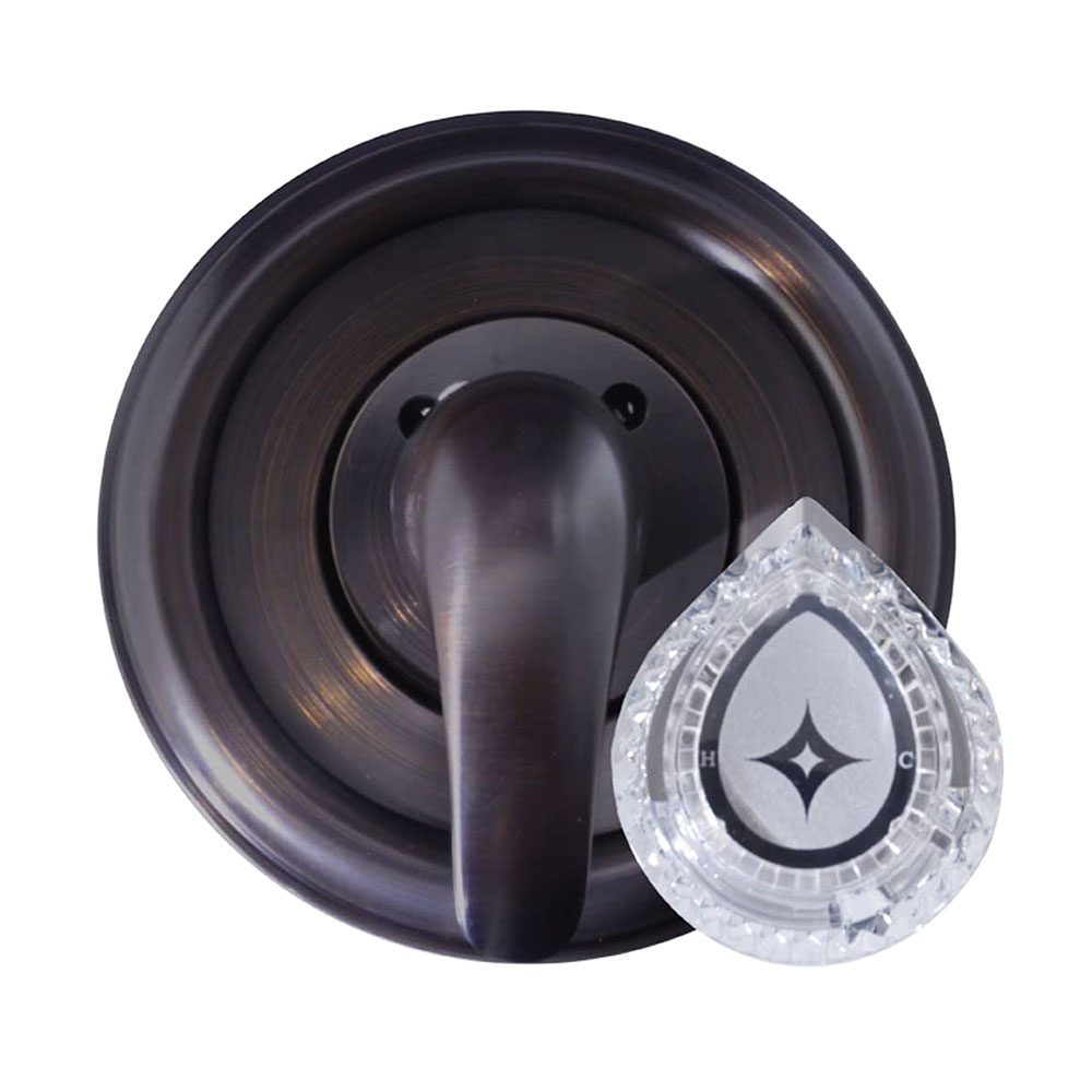 2614-T Tub/Shower Double Handle Trim Kit for Moen, Acrylic & Metal Handle, Oil Rubbed Bronze (ORB) Finish Faceplate Trim