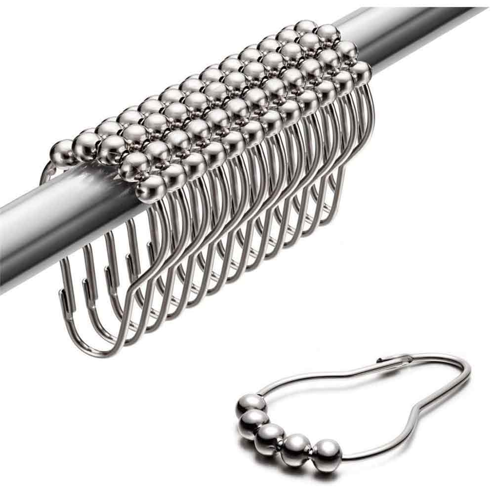 Shower Curtain Rings Hooks-[12/PACK]