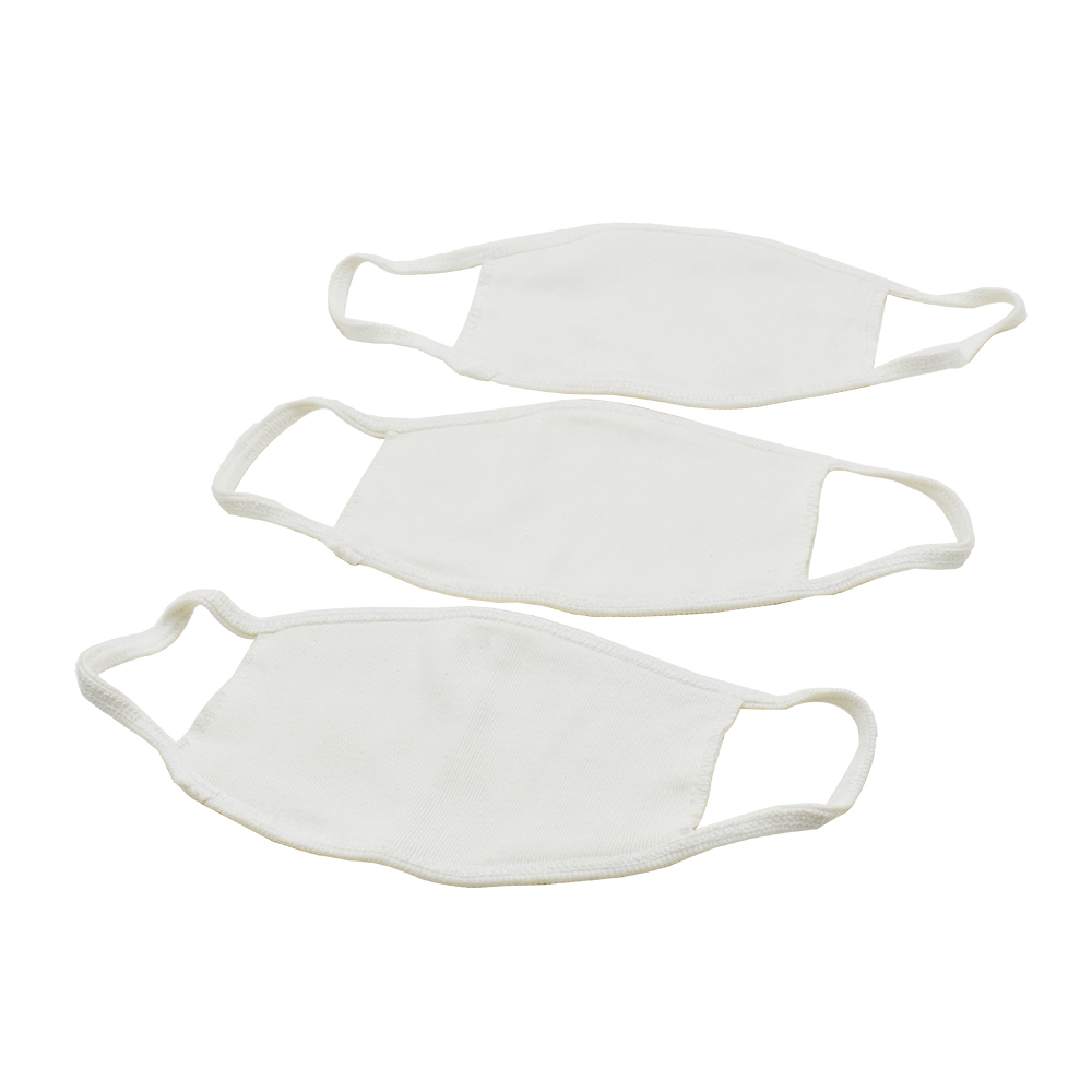 ASSORTED REUSABLE FACE MASKS (WHITE)  3/PACK