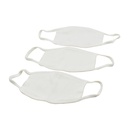 ASSORTED REUSABLE FACE MASKS (WHITE)  3/PACK