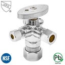 5597-T 5/8" Comp x 3/8" Comp x 3/8" Comp Multi-Turn Angle Stop Valve (4401197 & 1197-T)