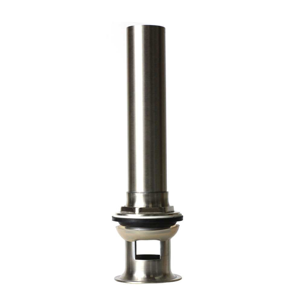 5710-T Brass Grid P.O Plug with Overlflow - 1-1/4"  x 6" Tailpiece - Satin Nickel