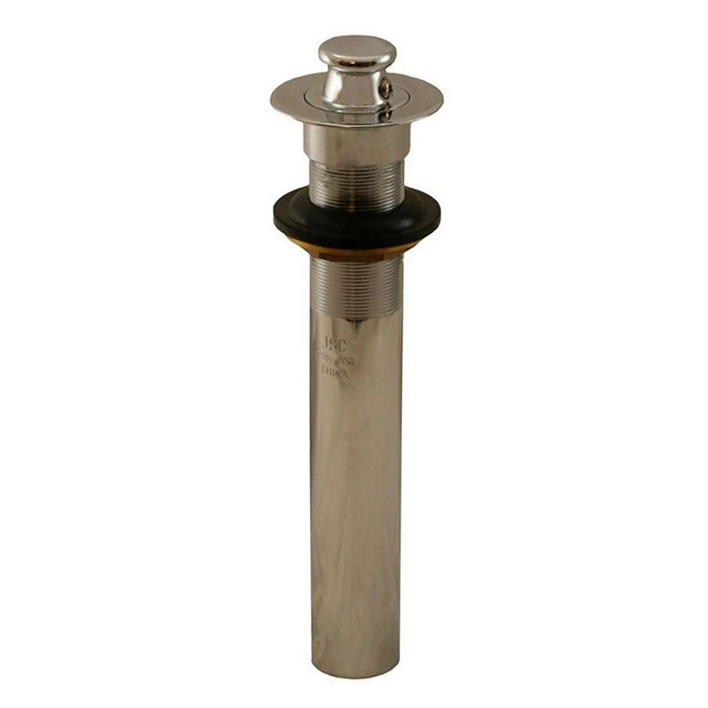 5711-T Lavatory Sink Lift & Turn Pop-Up Drain without Overflow - 1-1/4" x 8" Tailpiece - Satin Nickel