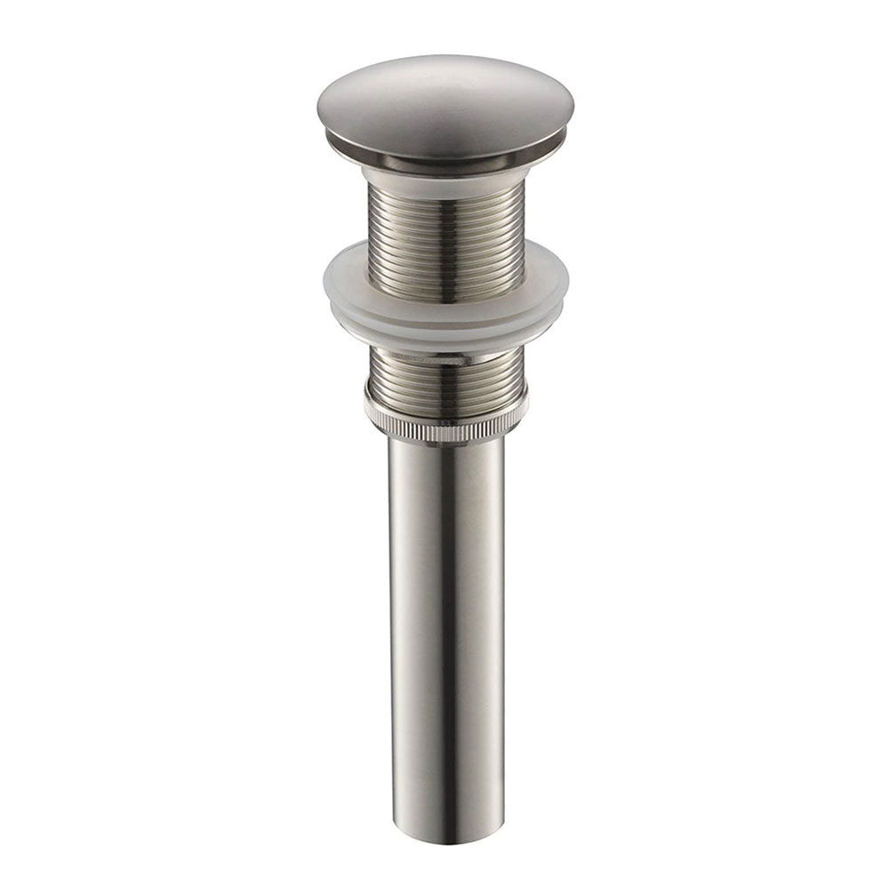 5712-T Lavatory Sink Push Pop-Up Drain without Overflow - 1-1/4" x 6" Tailpiece - Satin Nickel
