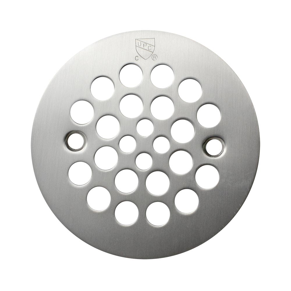 5799-T 4-1/4" OD Brass Shower Strainer Grid with Screws – Brushed Nickel