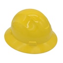 Snap Lock 4 Point Ratchet Suspension Full Brim Hard Hat - 6-1/2" to 8" Heads - Yellow Color Safety Helmet