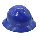 Snap Lock 4 Point Ratchet Suspension Full Brim Hard Hat - 6-1/2" to 8" Heads - Blue Color Safety Helmet