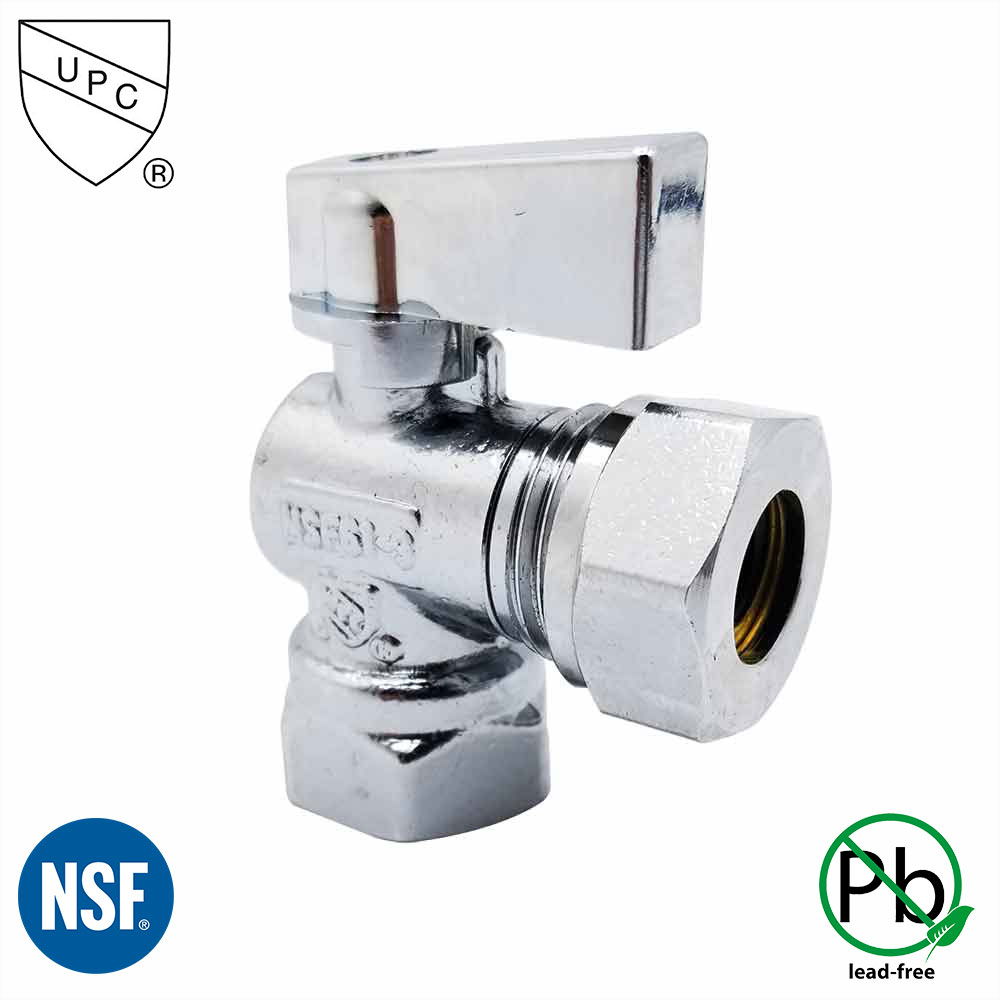 6460-T 1/2" FIP x 1/2" Slip Joint Quater-Turn Angle Stop Valve  (4402460)
