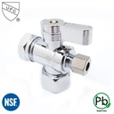 6483-T 1/2" FIP x 1/2" Slip Joint x 1/4" Comp Quater-Turn Angle Stop Valve (4402483 & 2483-T)