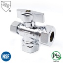 6484-T 1/2" FIP x 1/2" Slip Joint x 3/8" Comp Quater-Turn Angle Stop Valve (4402484)