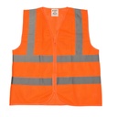 High Visibility Safety Vest with Reflective Stripes, Large, Orange