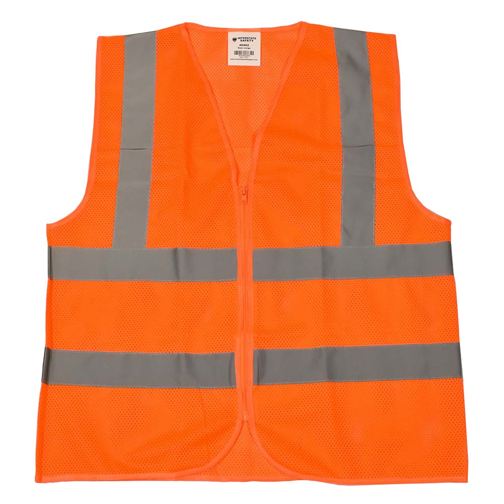 High Visibility Safety Vest with Reflective Stripes,  X-Large, Orange