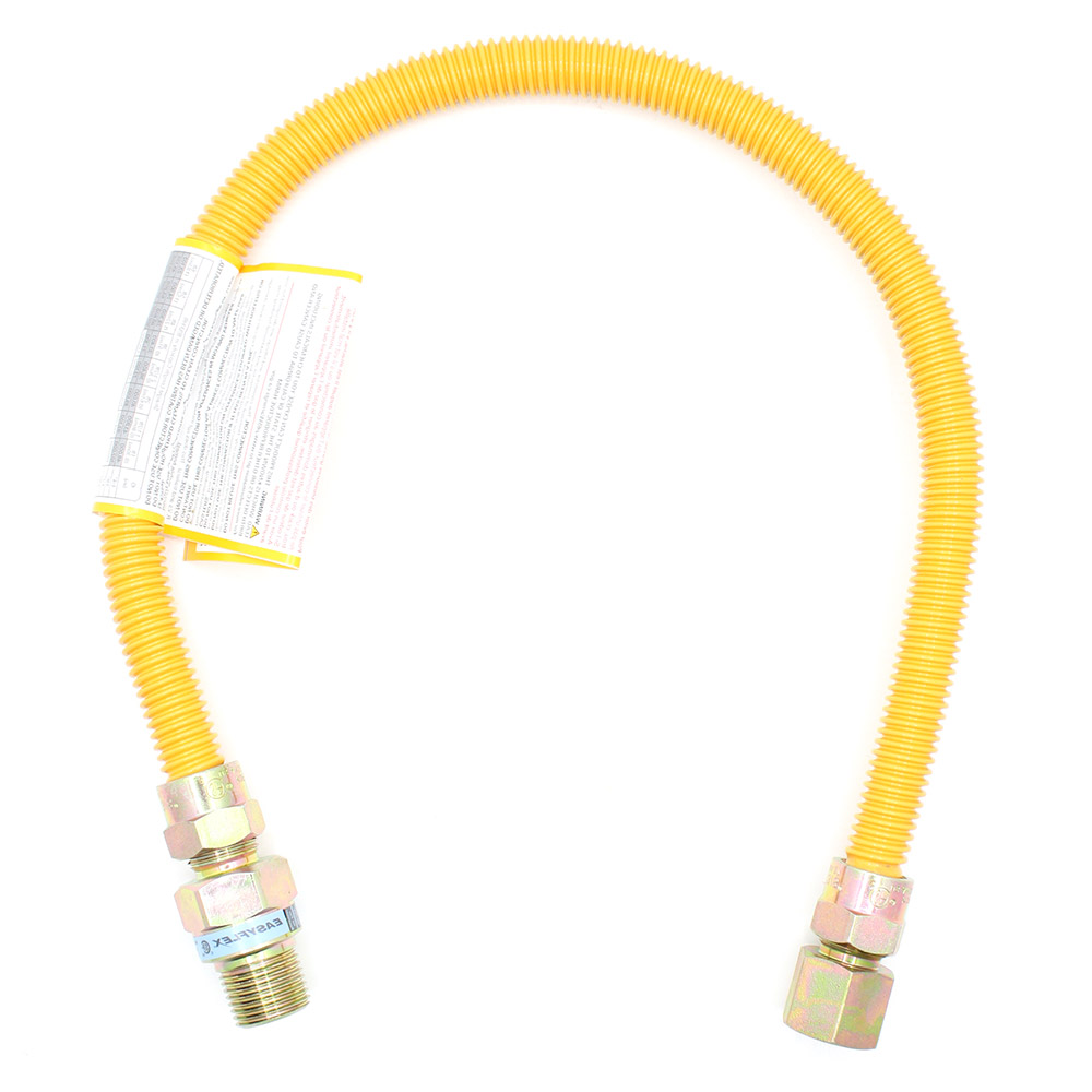 8689-T,  1/2" OD  X  3/8" ID - 1/2" MIP x 1/2" FIP , 18  in Length  YELLOW GAS FLEX with GASTOP VALVE 