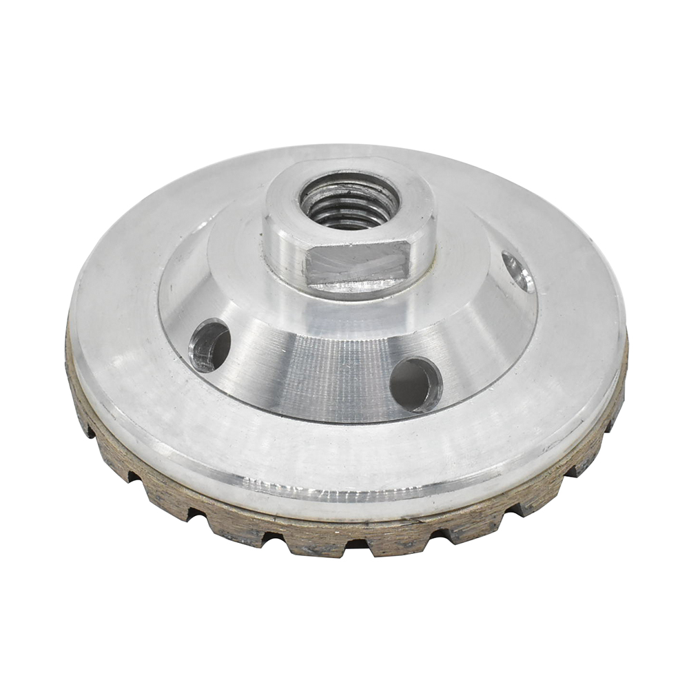 4" Diamond Turbo Cup Wheel 5/8" x 11 Threads, Aluminum Body