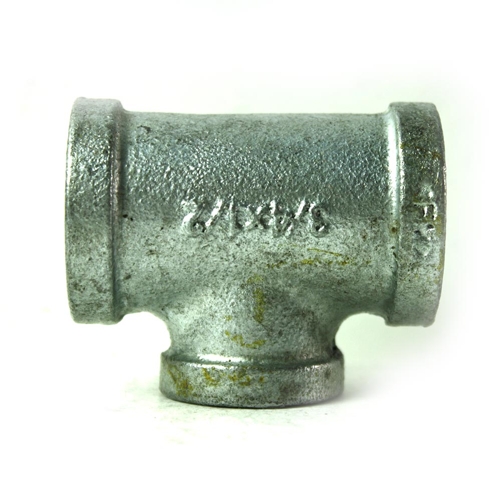 3/4" x 3/4" x 1/2" Galvanized Steel Reducer Tee