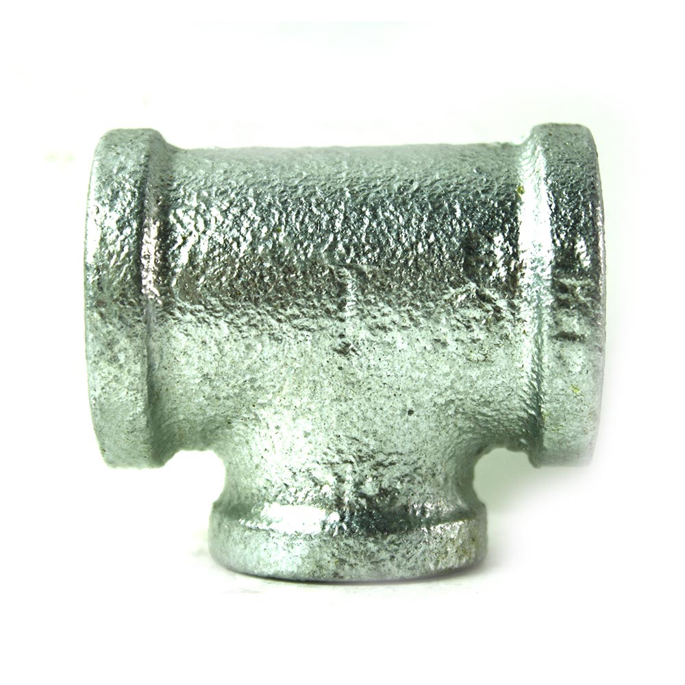 1" x 1" x 3/4" Galvanized Steel Reducer Tee