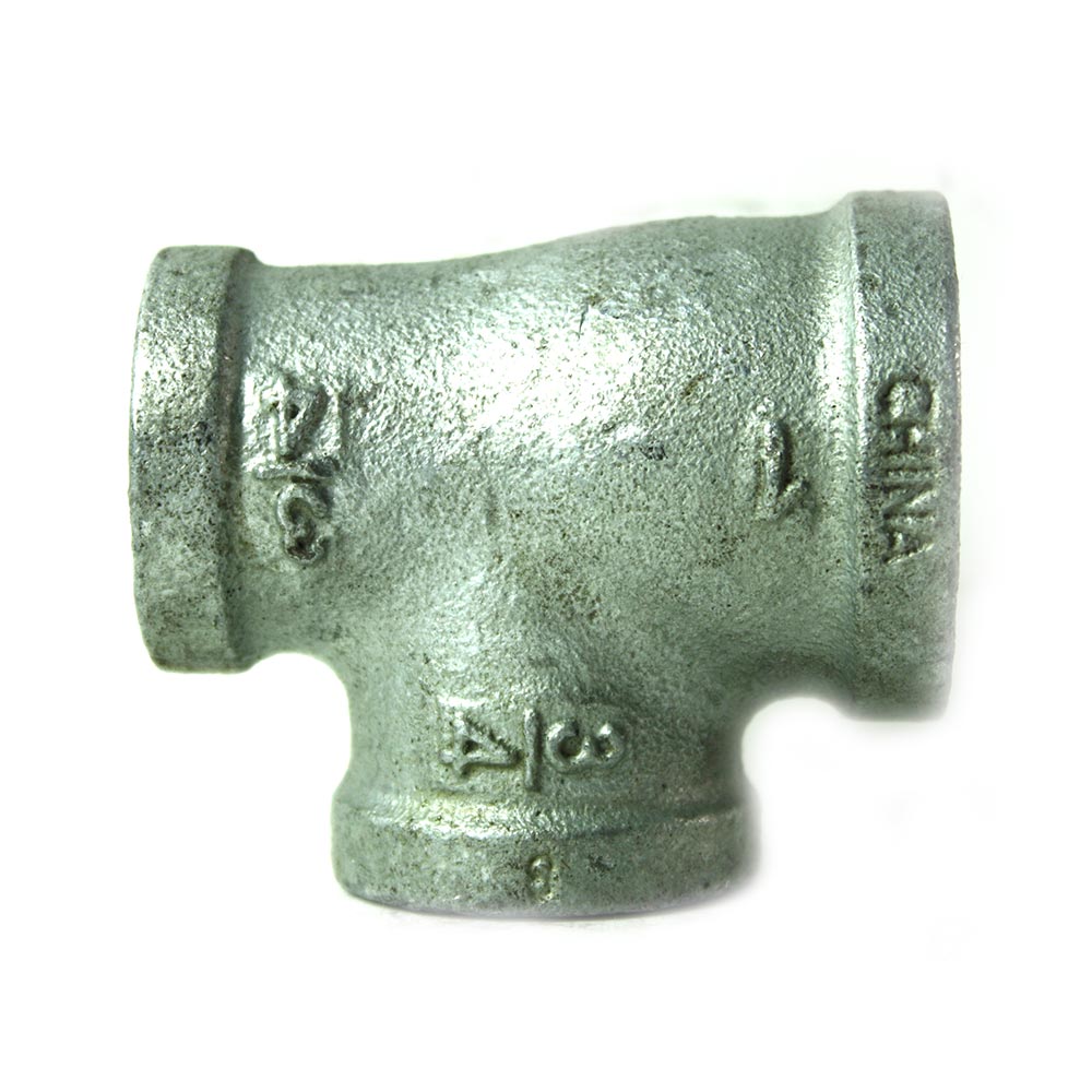 1" x 3/4" x 3/4" Galvanized Steel Reducer Tee