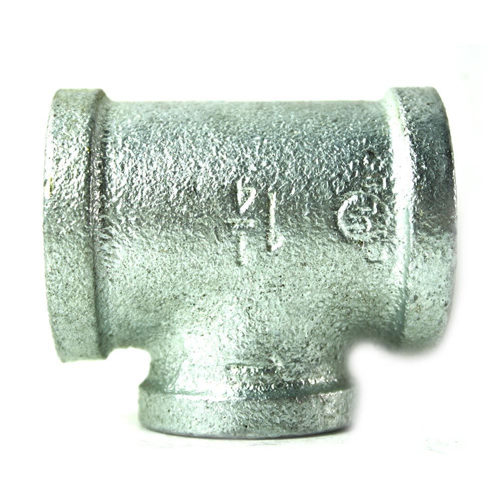 1-1/4" x 1-1/4" x 1" Galvanized Steel Reducer Tee
