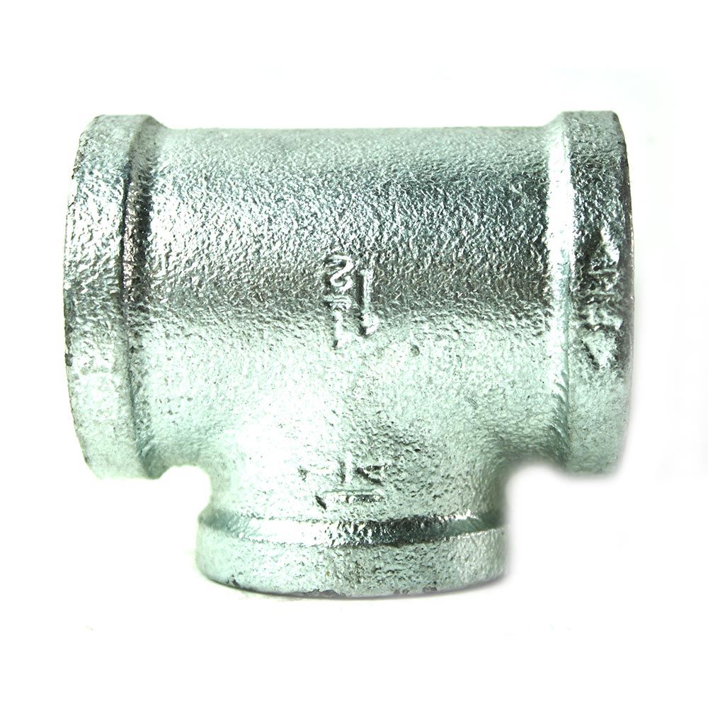 1-1/2" x 1-1/2" x 1" Galvanized Steel Reducer Tee