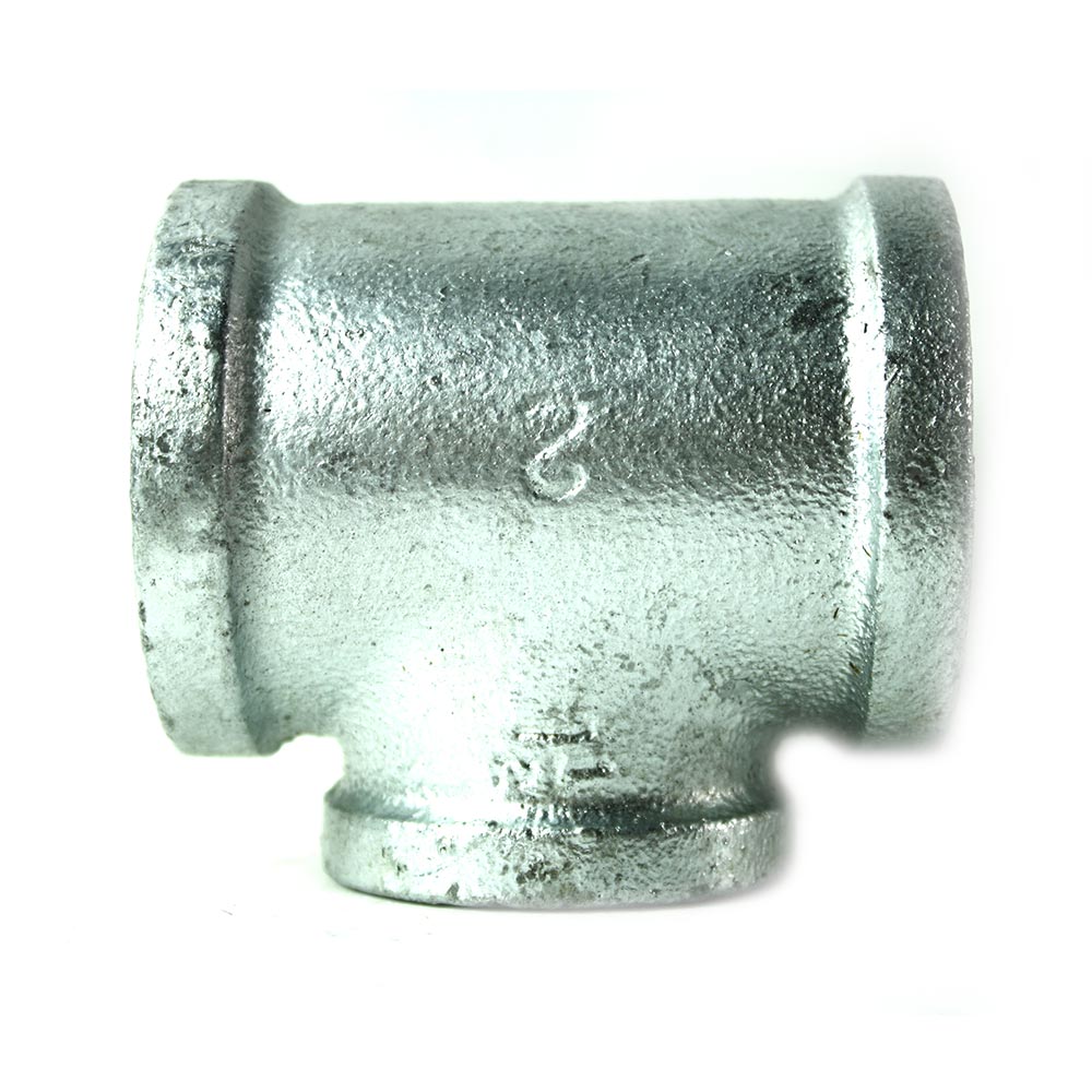 2" x 2" x 1-1/2" Galvanized Steel Reducer Tee