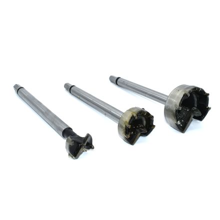 Carbide Tipped Spur Bit  Set (1", 1-1/2" & 2-1/8" Bits) - 1/2" Shank with 3/8" Hex End